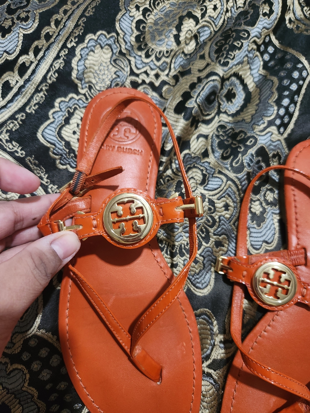 Tory Burch Miller Sandals in Bright Orange - Picture 3 of 8